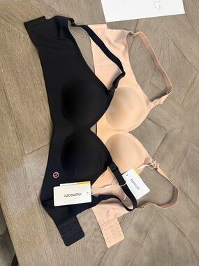 Momcozy Seamless Wireless Nursing Bra - Black & Nude